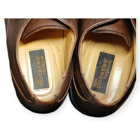 Dockers Premium Brown Leather Dress Shoes Men’s Size 8.5M - Picture 6 of 8